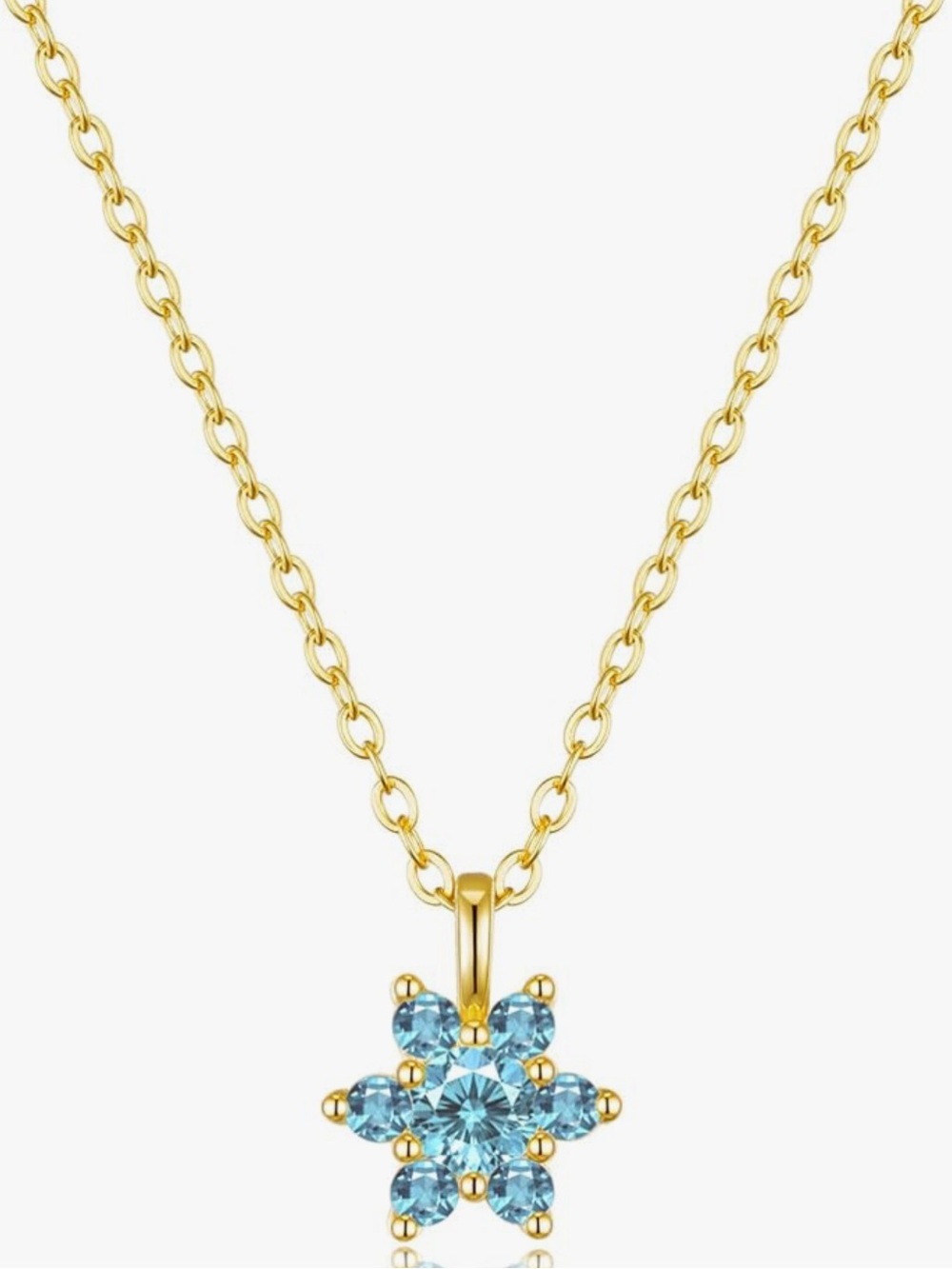 Gorgeous Neiman Marcus 18KT Gold Vermeil Blue Topaz Star necklace